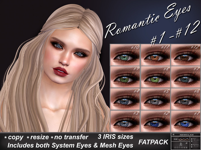 NEWCLAN_Romantic_Eyes FATPACK (12 colors)
