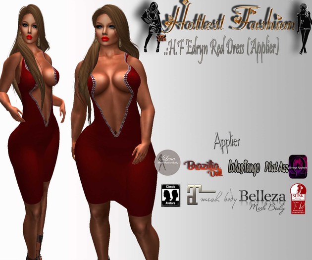 .:H.F Edryn Red Dress (Applier)