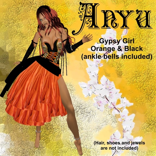 Anyu Gypsy orange & black