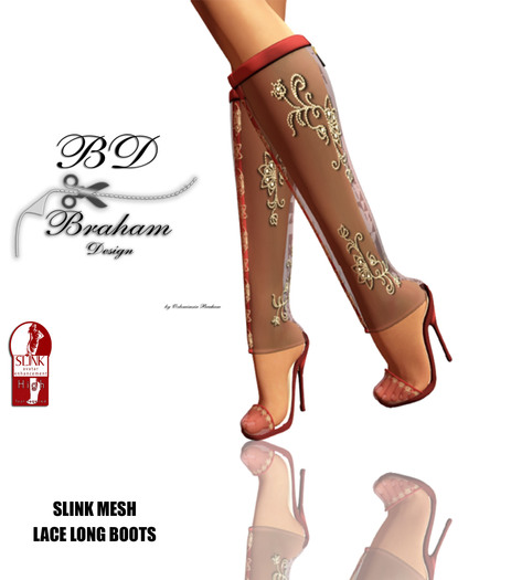 Braham Design Red Slink Shoes Mesh