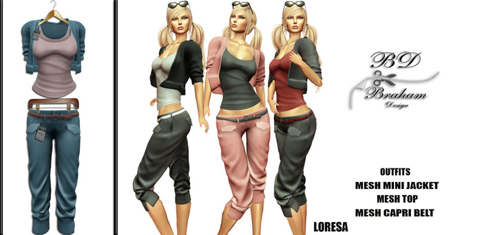 Braham Design Blue Loresa Outfits Mesh