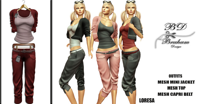 Braham Design Red Loresa Outfits Mesh