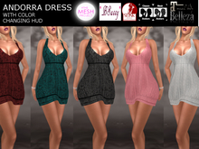 *BSASSY*ANDORRA DRESS-COLOR CHANGING HUD. MAITREYA-SLINK PHYSIQUE,HOURGLASS,-BELLEZA FREYA,ISIS,VENUS-TMP-CLASSIC AVATAR