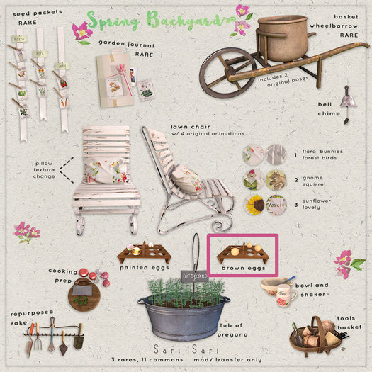 Sari-Sari - Spring Backyard - Brown Eggs