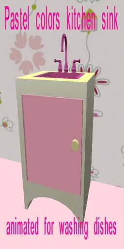 Pastel colors Play kitchen sink 13 prims