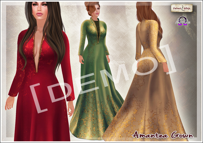 DEMO [V/W] Amantea Gown - Medieval fantasy lady dress, classic & fitted mesh