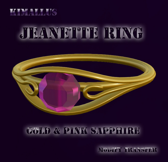 *KJ* Jeanette Ring Gold & Pink Sapphire