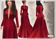 [V/W] Amantea Scarlet Gown - Medieval fantasy dress, classic & fitted mesh