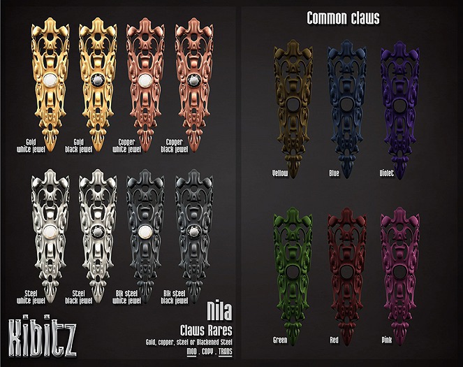 Kibitz - Nila Claws - steel/white RARE