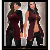 [V/W] Naima Twin Garnet Outfit - Medieval fantasy mix & match attire; classic & fitted mesh + Slink / Belleza / Maitreya