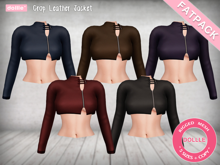 {dollle*} Crop Leather Jacket (Fat Pack)