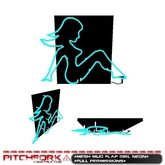 Pitchfork Mesh Mud Flap Girl Neon Decoration - (full permissions)