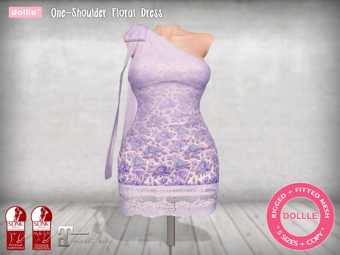 {dollle*} 105 One-Shoulder Floral Dress - White