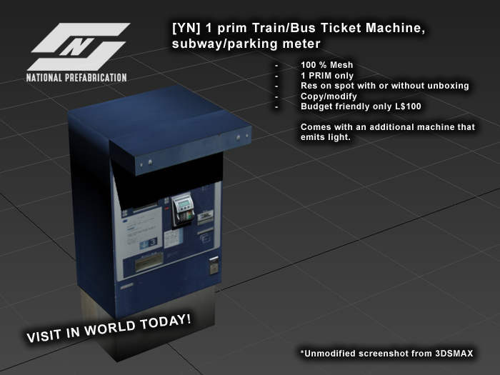 [YN] 1 prim Train/Bus Ticket Machine, subway/parking meter