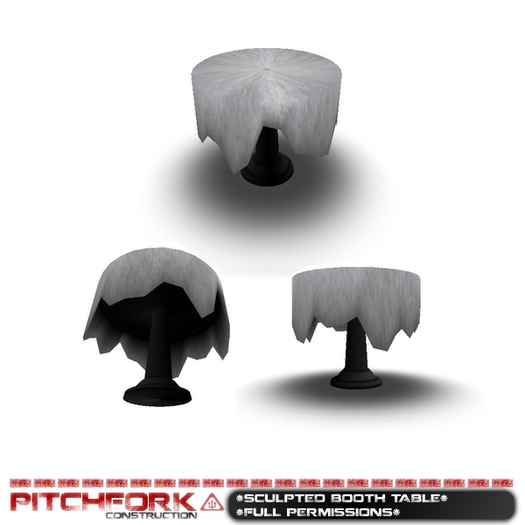 Pitchfork Sculpted Booth Table - (full permissions)