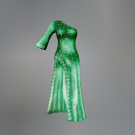 Green Bridal Flowers Fitmesh Dress