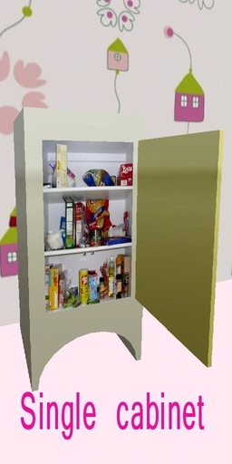 Pastel Colors Kitchen single cabinet 6 prims