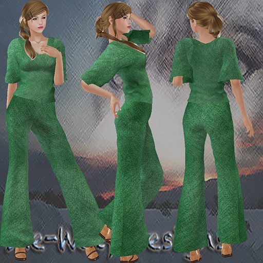 Petite St. Patrick's Day Pants - Green Linen