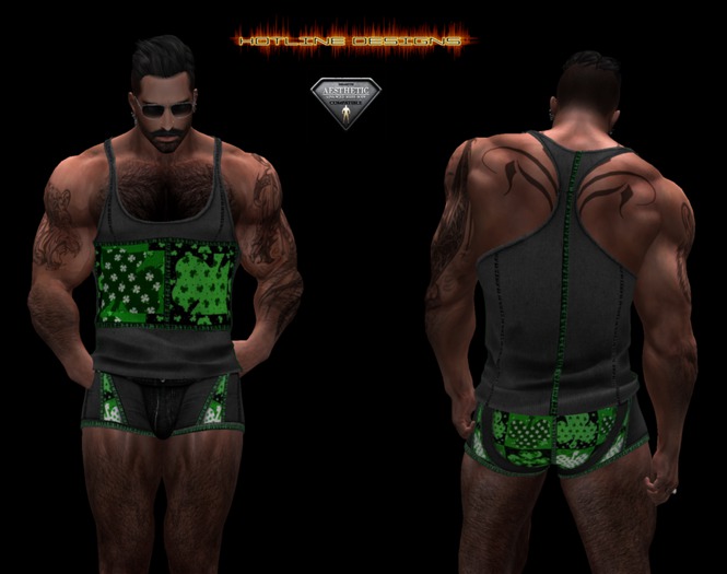 HOTLINE PATCH WORK SPECIAL SAINT PATRICKS DAY TANK TOP SET