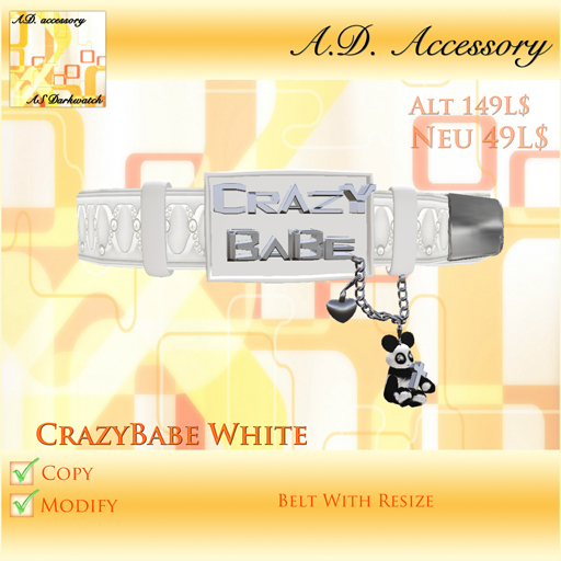 Belt Crazy Babe White