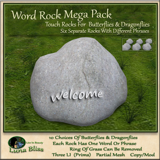 Word Rock Mega Pack - 6 Word Rocks/10 Critter Choices(b)