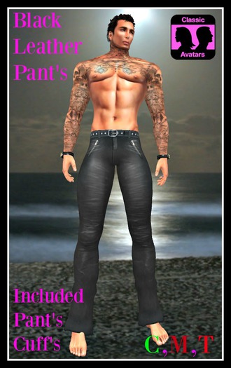 (LL) Black Leather Pants Boxed