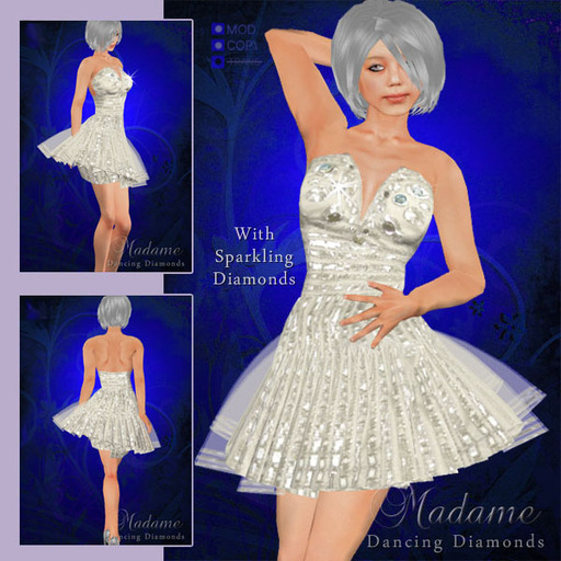 Madame Haute Couture - Dancing Diamonds, short silver