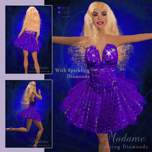 Madame Haute Couture - Dancing Diamonds, short purple