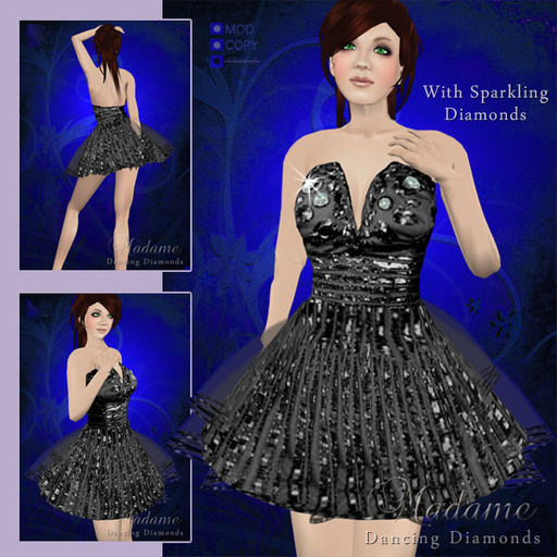 Madame Haute Couture - Dancing Diamonds, short, cocktail dress, black