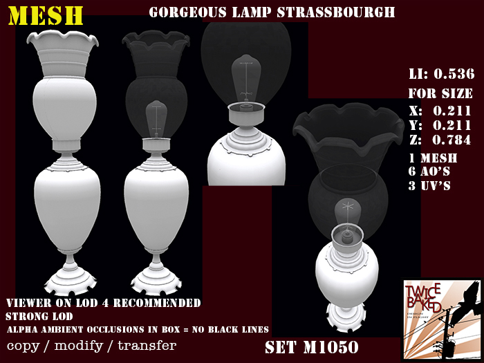 "TB" Gorgeous FP mesh vintage lamp M1050
