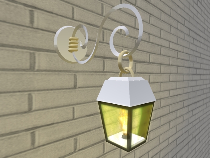 White Bent Iron Hanging Wall Lantern