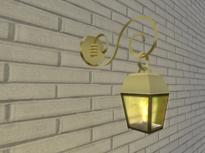 Gold Bent Iron Hanging Wall Lantern