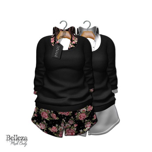 {MYNX} Collared Sweater Dress - Black Roses