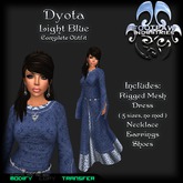 [FPI] Dyota Light Blue ~ Complete Outfit with Rigged Mesh Medieval Dress, Shoes, Necklace & Earrings