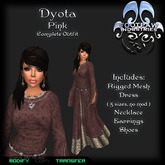 [FPI] Dyota Pink ~ Complete Outfit with Rigged Mesh Medieval Dress, Shoes, Necklace & Earrings
