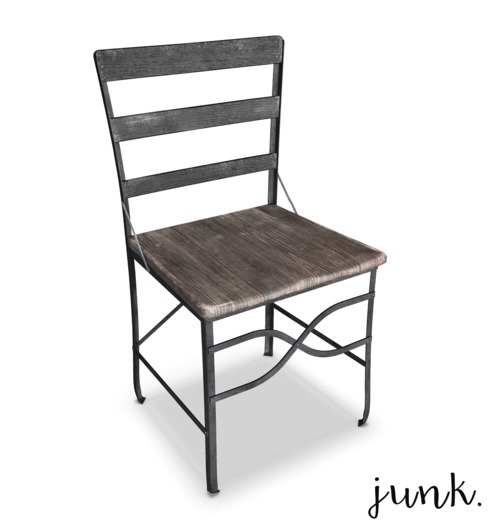junk. repurposed wheel table. iron.