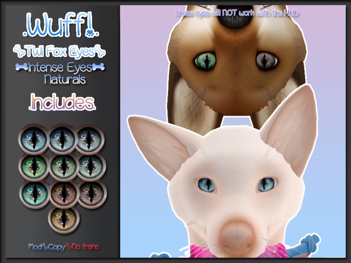 WUFF! - TWI FOX Intense Eyes (replacement eyes) - Naturals