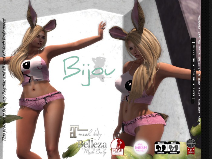.Bijou ~ Bunny FUNN ~ fit on: Regular, Maitreya, Slink, Belleza, TMP ava's!