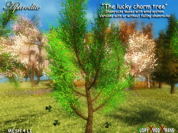 Aphrodite lucky charm tree with/without shamrocks falling
