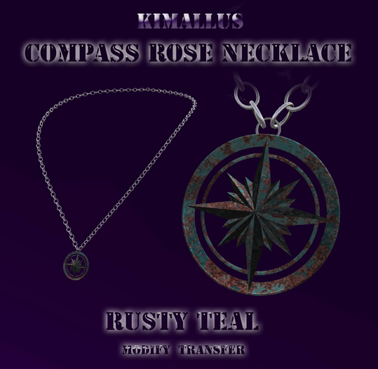 *KJ* Compass Rose necklace teal