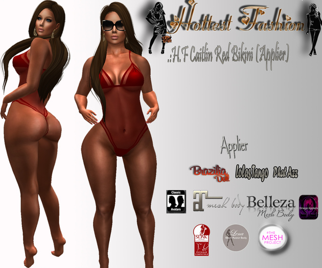 .:H.F Caitlin Red Bikini (Applier)