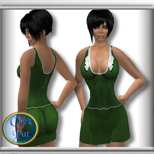 Pinstriped Sundress Green