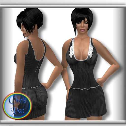 Pinstriped Sundress Black