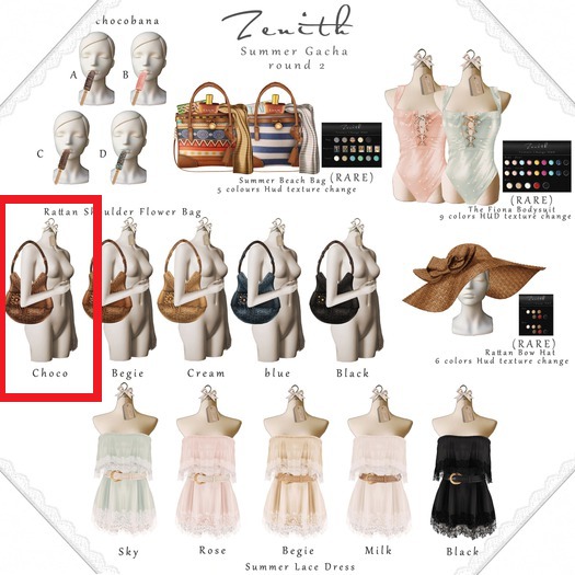 =Zenith=Rattan Shoulder Flower Bag (Choco)