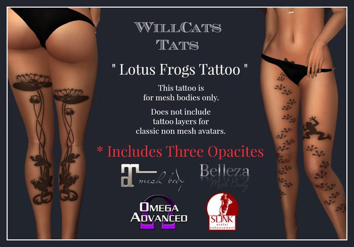 WillCat's Tats  LOTUS FROGS TATTOO
