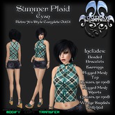 [FPI] Summer Plaid Cyan - Complete Shorts Outfit with Jewelry & Shoes
