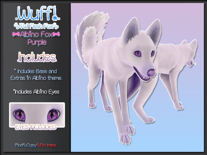 WUFF! - TWI FOX - Albino Fox - Blue