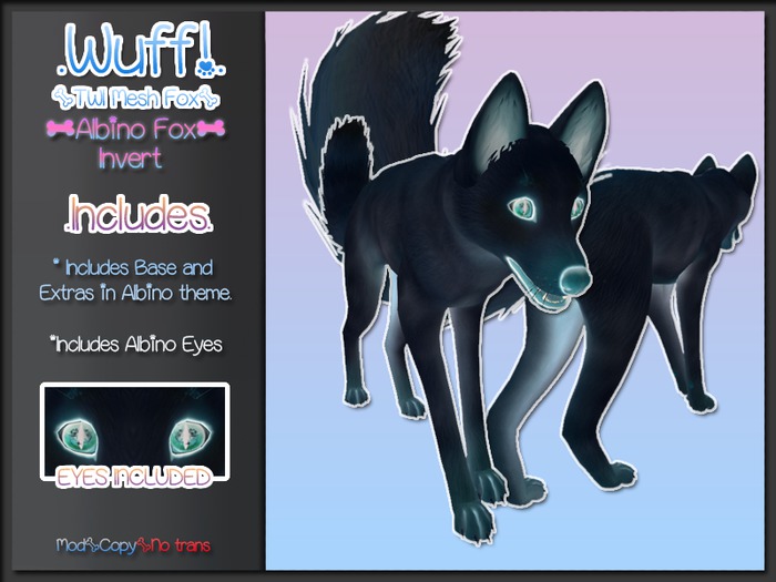 WUFF! - TWI FOX - Albino Fox - Blue