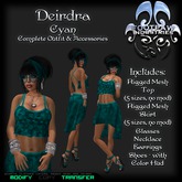 [FPI] Deirdra Cyan - Complete Skirt Outfit with Jewelry, shoes and Glasses