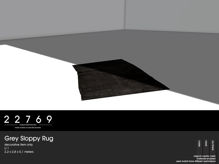 22769 ~ [bauwerk] Grey Sloppy Rug